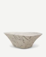 Coffee table oval marble look white, White, small