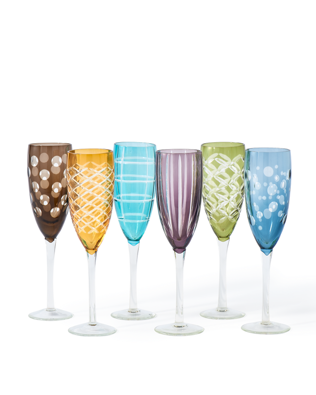 Cuttings champagne glasses (set of 6)